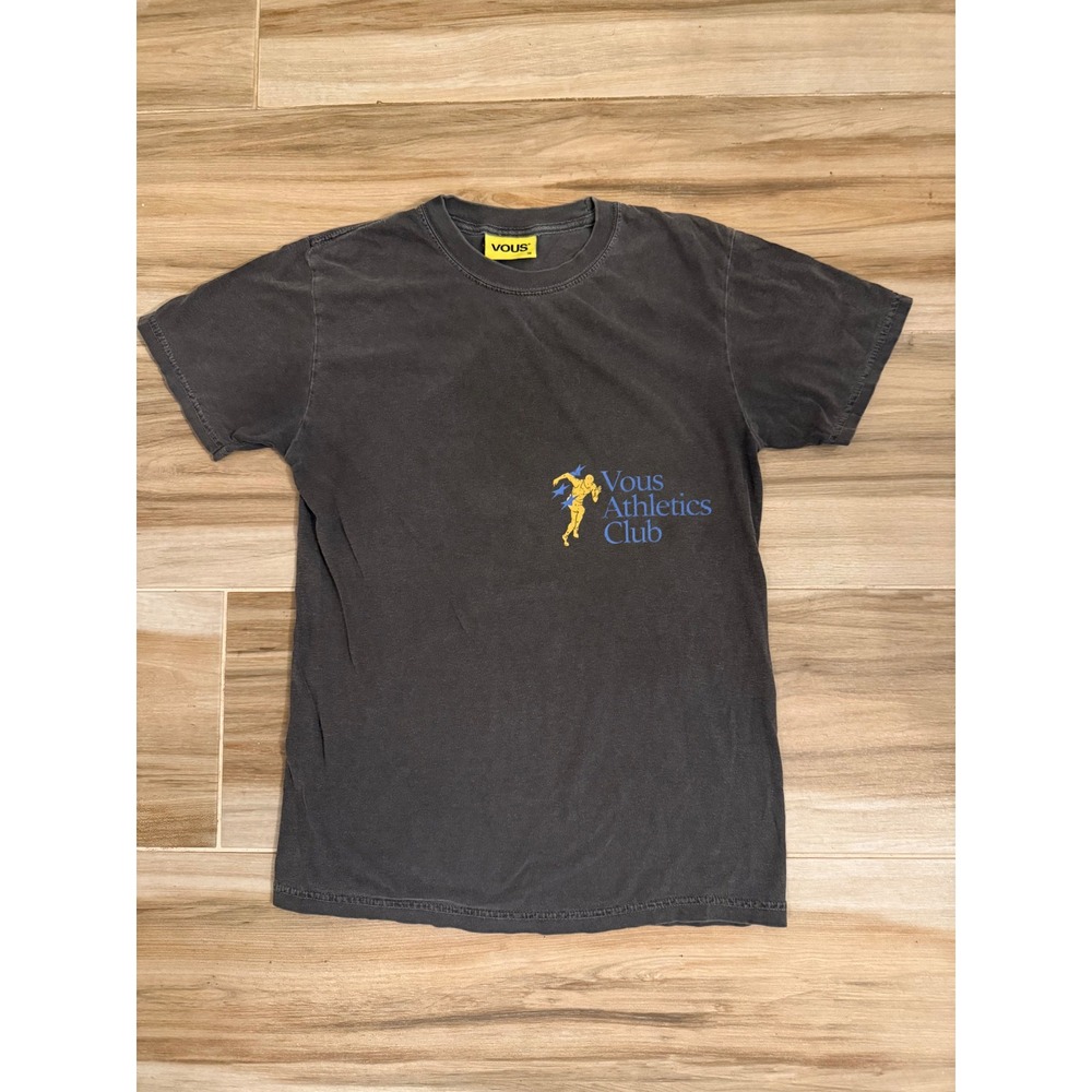 Vous Kanye West Athletics Club Graphic T-Shirt Faded Black Small Runner Stars